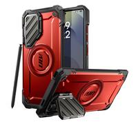Supcase Coque MagSafe pour Samsung S25 Ultra, antichoc, cache caméra, support, rouge