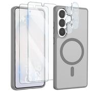Coque MagSafe pour Galaxy S26 avec 2 Verres Trempés et 2 Films Protection Caméra Gris