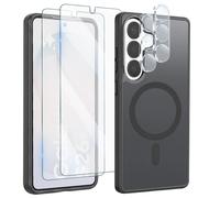 Coque MagSafe pour Galaxy S26 avec 2 Verres Trempés et 2 Films Protection Caméra Noir