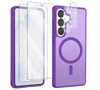 Coque MagSafe pour Galaxy S26 avec 2 Verres Trempés et 2 Films Protection Caméra Violet