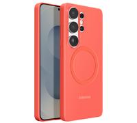 Samsung Galaxy S26 Ultra Coque magnétique en Silicone Rouge Corail