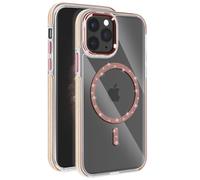 Coque MagSafe pour iPhone 11 Pro Max Silicone Pailleté Rose champagne