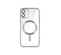 Coque MagSafe pour iPhone 11 Silicone Protection Caméra Contour Chromé Argent