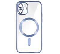 Coque MagSafe pour iPhone 11 Silicone Protection Caméra Contour Chromé Bleu clair