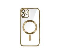 Coque MagSafe pour iPhone 11 Silicone Protection Caméra Contour Chromé Or