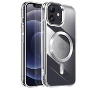 Coque MagSafe pour iPhone 12 Pro et 12 Dos Cristal Color Argent