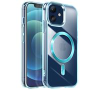 Coque MagSafe pour iPhone 12 Pro et 12 Dos Cristal Color Bleu