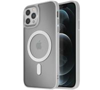 Coque MagSafe pour iPhone 12 Pro et 12 Dos Mat Givré Contour Gris