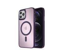 Coque MagSafe pour iPhone 12 Pro Max Dos Mat Givré Contour Violet