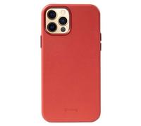 Coque MagSafe pour iPhone 12 Pro Max en Cuir Écologique Crong Rouge