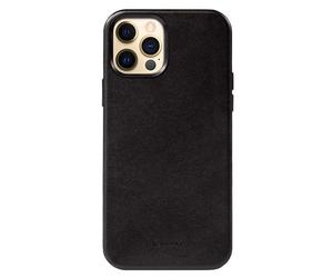 Coque MagSafe pour iPhone 12 Pro Max en Cuir Écologique Noir