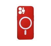 Coque MagSafe pour iPhone 12 Pro Max Soft Touch Mate Bords Surélevés Rouge