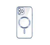 Coque MagSafe pour iPhone 12 Pro Silicone Protection Caméra Chromé Bleu clair