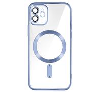 Coque MagSafe pour iPhone 12 Silicone Protection Caméra Chromé Bleu clair
