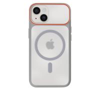 Coque MagSafe pour iPhone 13 / 14 Dos Fumé avec Cadre en Silicone Renforcée Gris