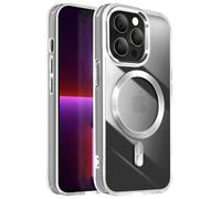 Avizar Coque pour iPhone 13 Pro Max Dos Cristal Color Argent