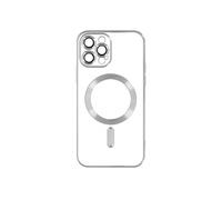 Coque MagSafe pour iPhone 13 Pro Max Silicone Protection Caméra Chromé Argent