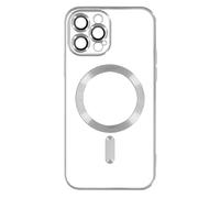 Coque MagSafe pour iPhone 13 Pro Max Silicone Protection Caméra Chromé Argent