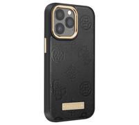 Coque Magsafe pour iPhone 13 Pro PU Peony Metal Plate Noir