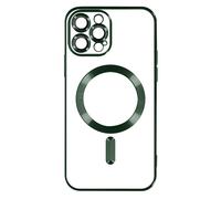 Coque MagSafe pour iPhone 13 Pro Silicone Protection Caméra Contour Chromé Vert
