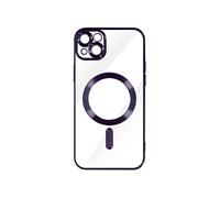Coque MagSafe pour iPhone 13 Silicone Protection Caméra Contour Chromé Violet