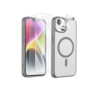 Coque MagSafe pour iPhone 14 - 2 Verres Trempés - 2 Films Caméra - Gris
