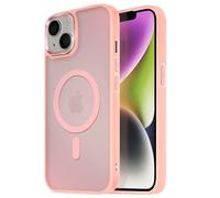 Coque MagSafe pour iPhone 14 Dos Mat Givré Contour Rose