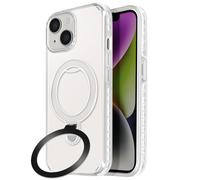 Coque MagSafe pour iPhone 14 et 13 Antichoc avec Support Pliable Blanc