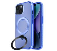 Coque MagSafe pour iPhone 14 et 13 Antichoc avec Support Pliable Bleu