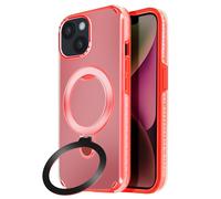 Coque MagSafe pour iPhone 14 et 13 Antichoc avec Support Pliable Rouge