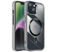 Avizar Coque pour iPhone 14 et 13 Dos Cristal Color Noir