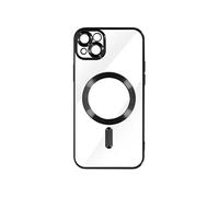 Coque MagSafe pour iPhone 14 Plus Silicone Protection Caméra Contour Chromé Noir