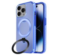 Coque MagSafe pour iPhone 14 Pro Antichoc avec Support Pliable Bleu