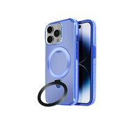 Coque MagSafe pour iPhone 14 Pro Antichoc avec Support Pliable Bleu