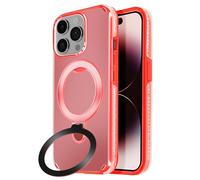 Coque MagSafe pour iPhone 14 Pro Max Antichoc avec Support Pliable Rouge