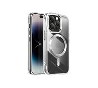 Avizar Coque pour iPhone 14 Pro Max Dos Cristal Color Argent