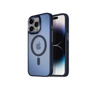 Coque MagSafe pour iPhone 14 Pro Max Dos Mat Givré Contour Bleu nuit