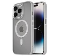 Coque MagSafe pour iPhone 14 Pro Max Dos Mat Givré Contour Gris