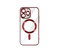 Coque MagSafe pour iPhone 14 Pro Max Silicone Protection Caméra Chromé Rouge