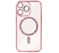 Coque MagSafe pour iPhone 14 Pro Silicone Pailleté Rose Champagne