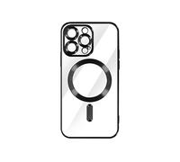 Coque MagSafe pour iPhone 14 Pro Silicone Protection Caméra Contour Chromé Noir