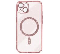 Coque MagSafe pour iPhone 14 Silicone Pailleté Rose Champagne