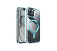Avizar Coque pour iPhone 15 Dos Cristal Color Bleu