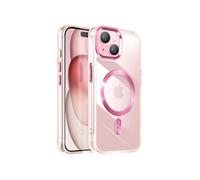 Avizar Coque pour iPhone 15 Dos Cristal Color Rose champagne