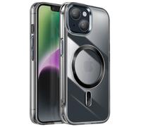 Coque MagSafe pour iPhone 15 Plus et 14 Plus Dos Cristal Color Noir