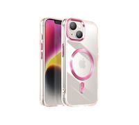 Coque MagSafe pour iPhone 15 Plus et 14 Plus Dos Cristal Color Rose champagne