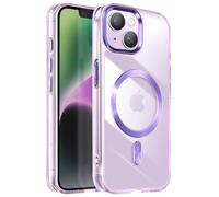 Coque MagSafe pour iPhone 15 Plus et 14 Plus Dos Cristal Color Violet