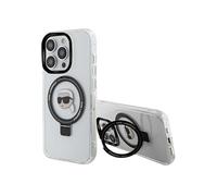 Coque MagSafe pour iPhone 15 Pro avec Anneau Karl Head Blanc