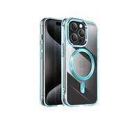 Coque MagSafe pour iPhone 15 Pro Dos Cristal Color Bleu