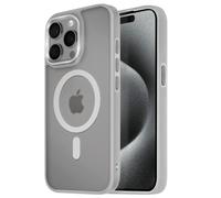 Avizar Coque pour iPhone 15 Pro Max Dos Mat Givré Contour Gris